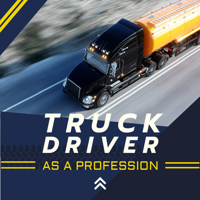Plantilla de diseño de Delivery Service with Truck on a Road Animated Post 