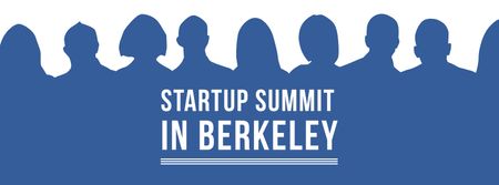Startup Summit Announcement Businesspeople Silhouettes Facebook cover Tasarım Şablonu