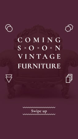 Designvorlage Antique Furniture Ad Luxury Armchair für Instagram Story