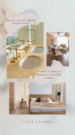 Plantilla de diseño de Hotel Offer Cozy Room Interior Instagram Video Story 