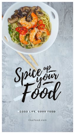 Designvorlage Asian style noodles für Instagram Story