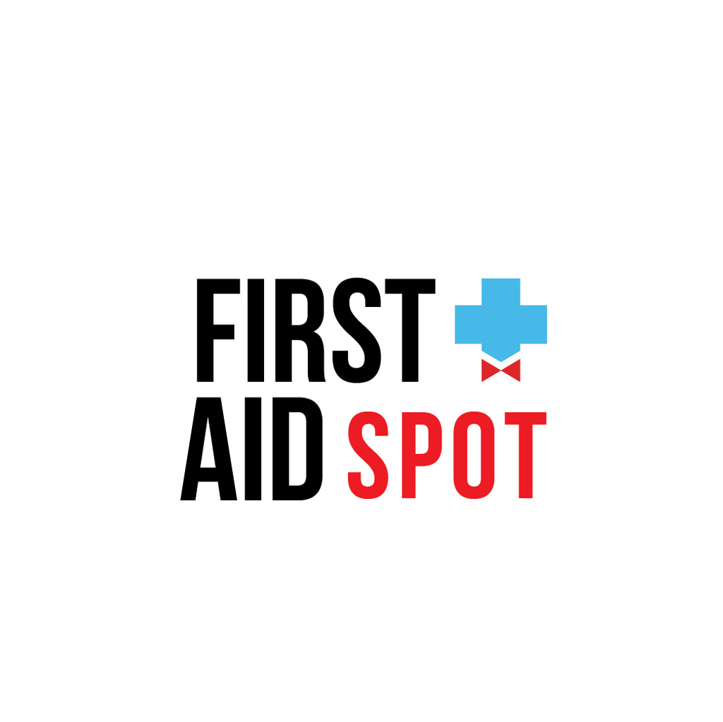First Aid Spot Cross with Bow Logo Design Template