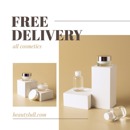 Designvorlage Cosmetics Kit Delivery Offer für Instagram AD