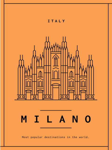 Plantilla de diseño de Milano cathedral graphic icon Poster US 