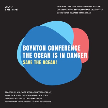 Eco Conference Announcement on Colourful blots Instagram tervezősablon