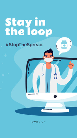 #StopTheSpread Coronavirus awareness with Doctor's advice Instagram Story – шаблон для дизайну