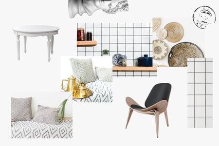 Scandinavian Interior in white tones Mood Board Modelo de Design