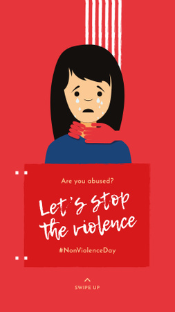 Crying Woman for Non Violence Day Instagram Story Design Template