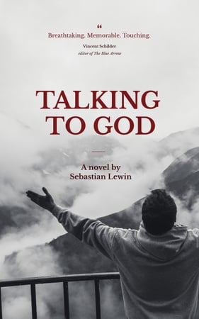 Man Praying in Front of Mountainous Landscape Book Cover – шаблон для дизайну
