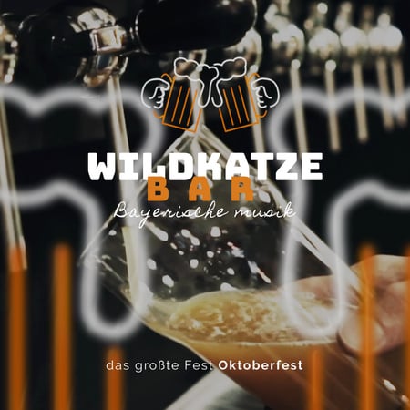 Oktoberfest Offer Pouring Beer in Glass Mug Animated Post Modelo de Design