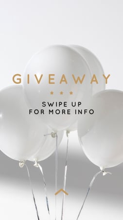 Balloons in White for Giveaway ad Instagram Story Πρότυπο σχεδίασης
