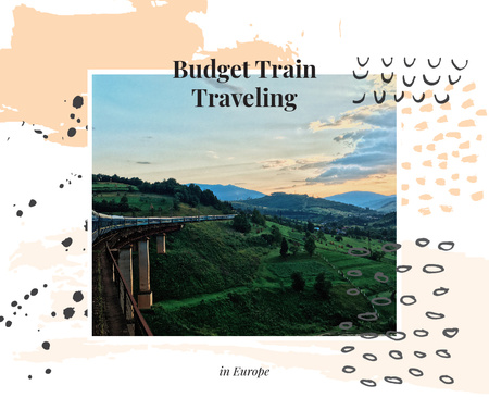 Railways in nature landscape Facebook Design Template