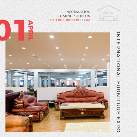 Furniture Expo invitation with modern Interior Instagram AD – шаблон для дизайну