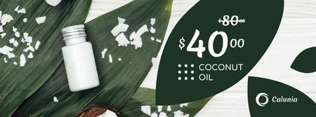 Cosmetics Offer with Natural Oil in Bottles Facebook coverデザインテンプレート