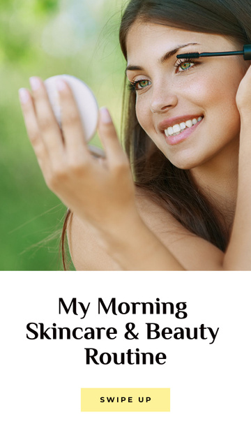 Plantilla de diseño de Skincare tips with Woman applying Makeup Instagram Story 