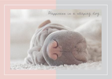 Modèle de visuel Cute Sleeping dog card - Postcard