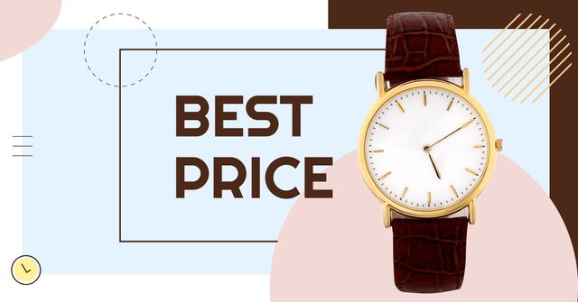 Plantilla de diseño de Accessories Sale Stylish Golden Watch Facebook AD 