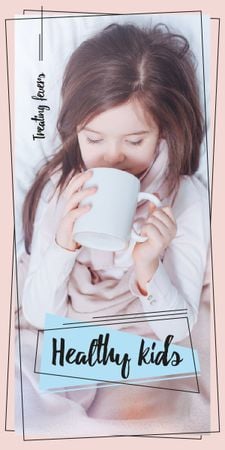 Girl drinking from cup Graphic Design Template