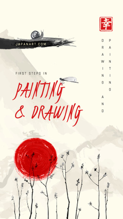 Japanese style Painting Instagram Story Design Template