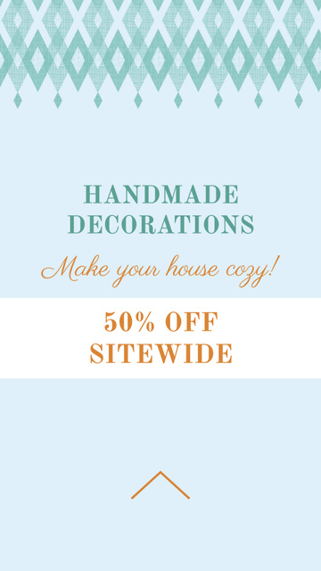 Handmade decorations sale on Pattern in Blue Instagram Story – шаблон для дизайна