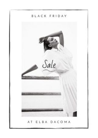 Designvorlage Black Friday Sale Woman wearing White Clothes für Flayer
