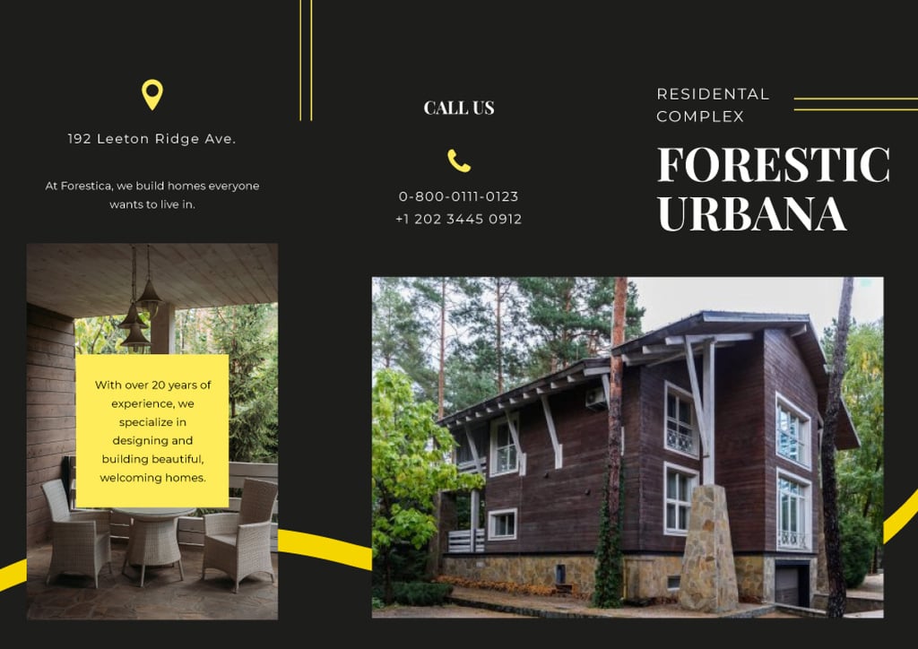 Modern Wooden Residential Complex among the Forest Ad Brochure – шаблон для дизайну
