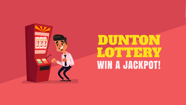 Lottery Promotion Man Winning on Slot Machine Full HD video – шаблон для дизайна