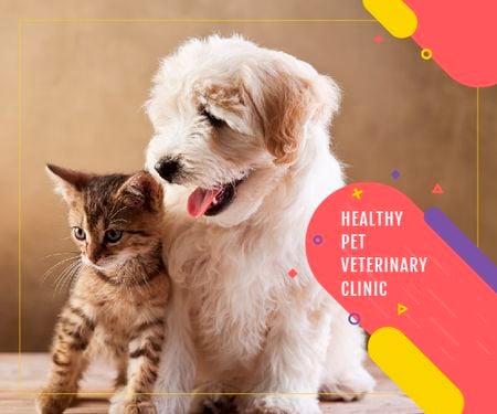Designvorlage Healthy pet veterinary clinic für Medium Rectangle