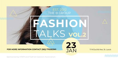 Fashion talks Annoucement with Stylish Girl Facebook AD Modelo de Design