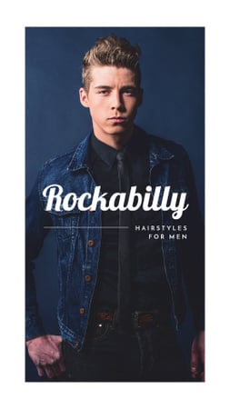 Man with rockabilly hairstyle Instagram Story Design Template