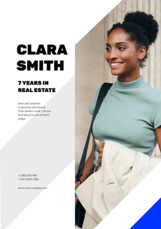 Plantilla de diseño de Real Estate Agent Smiling Woman Poster 