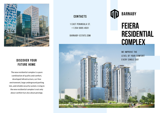 Residential Complex Ad with Modern Houses Brochure – шаблон для дизайну