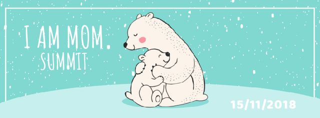 Polar Bear Hugging Its Mom Facebook Video cover Design Template