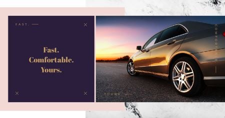 Ontwerpsjabloon van Facebook AD van Modern fast car on road