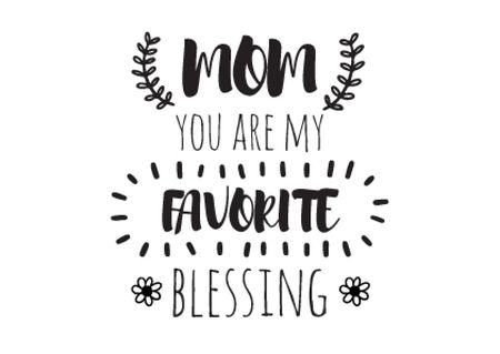 Citation on Mothers Day about mom as favorite blessing Postcard Design Template