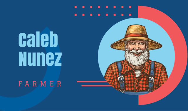 Senior smiling farmer illustration Business card – шаблон для дизайна