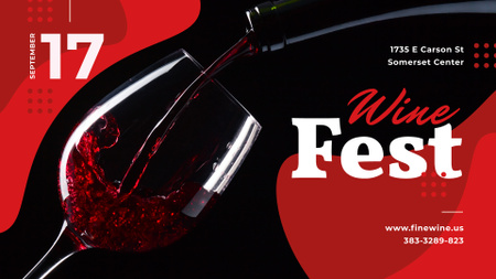 Template di design Wine Festival invitation pouring Red Wine FB event cover