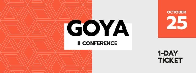 Technology Conference on orange rhombuses Ticket – шаблон для дизайну