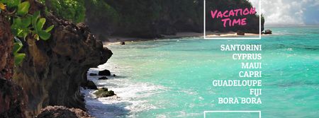 Turquoise sea water at tropical coast Facebook Video cover – шаблон для дизайну