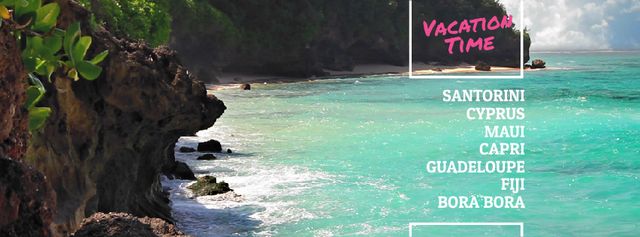 Designvorlage Turquoise sea water at tropical coast für Facebook Video cover