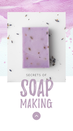 Handmade Soap Bar with Lavender Instagram Story Modelo de Design