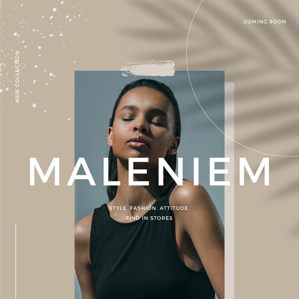 Template di design Fashion Shop Offer with Young Woman Instagram