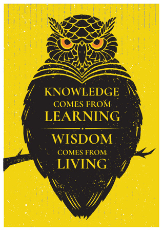 Knowledge quote with owl Poster Design Template