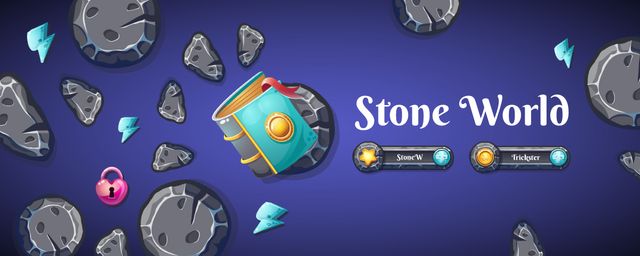 Magic Book with Stones and heart-shaped Lock Twitch Profile Banner Design Template