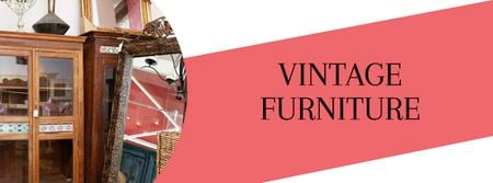Vintage Furniture Shop Ad Antique Cupboard Facebook coverデザインテンプレート