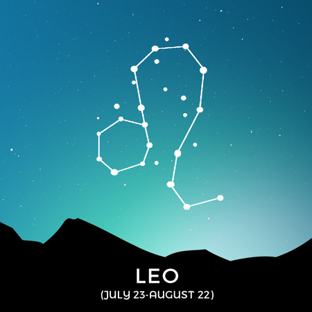 Night Sky with Leo Constellation Animated Post Design Template