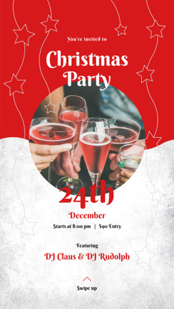 Szablon projektu People toasting with champagne on Christmas Party Instagram Story