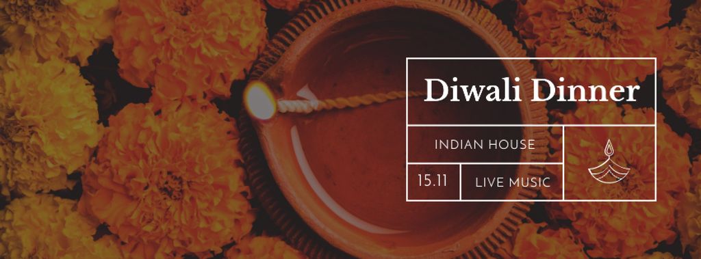 Happy Diwali celebration Facebook cover Modelo de Design