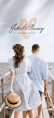 Ontwerpsjabloon van Snapchat Moment Filter van Anniversary Party with Romantic Couple by sea