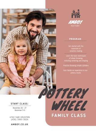 Template di design Pottery Classes Father with Daughter Poster